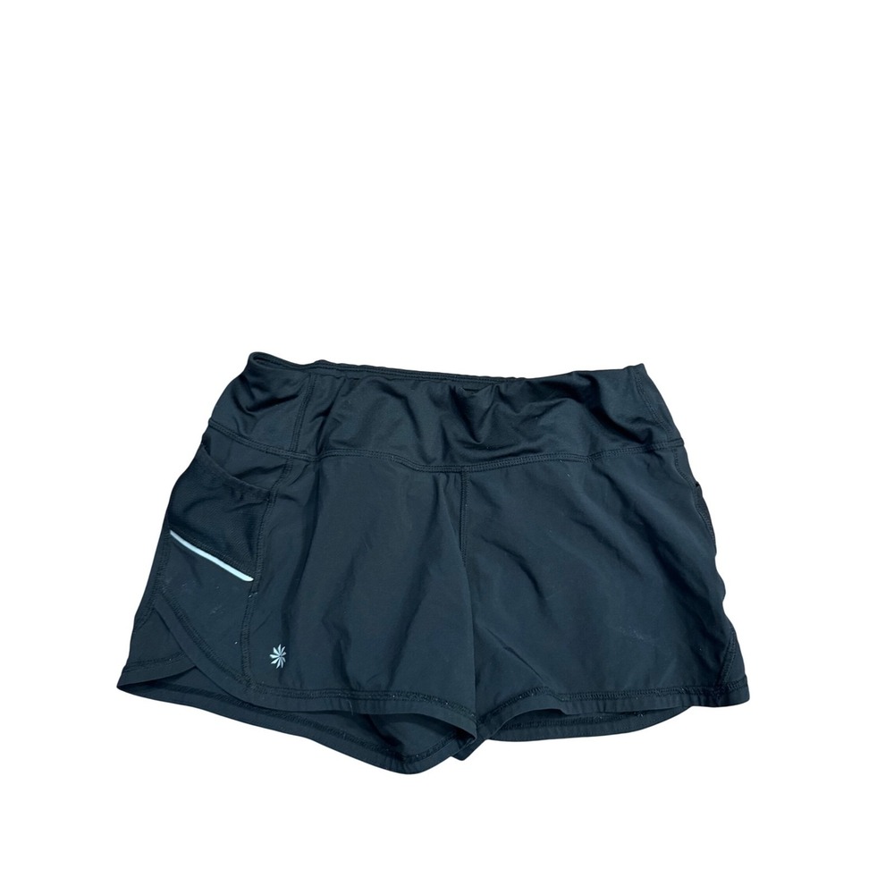 Athleta Black Running Shorts Womens Size S Pockets Reflective Athletic